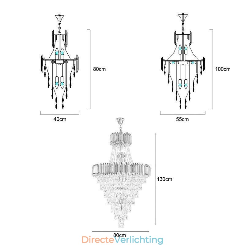 Moderne kristallen hanglamp kegelvormige plafondlamp