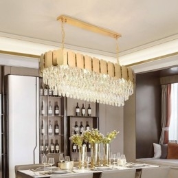 Kristallen hanglamp Luxe ovale plafondlamp