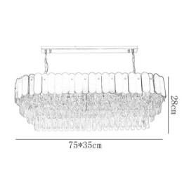 Kristallen hanglamp Luxe ovale plafondlamp