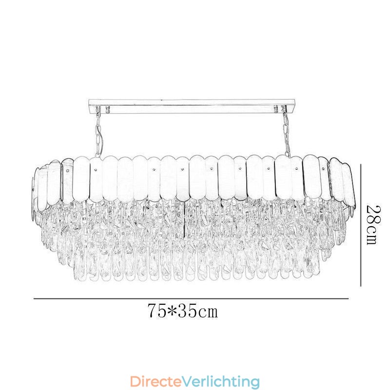 Kristallen hanglamp Luxe ovale plafondlamp