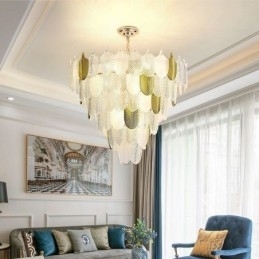 Kristallen elegante blad hanglamp plafond hanglamp