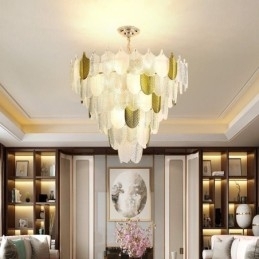 Kristallen elegante blad hanglamp plafond hanglamp