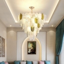 Kristallen elegante blad hanglamp plafond hanglamp