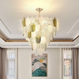 Kristallen elegante blad hanglamp plafond hanglamp
