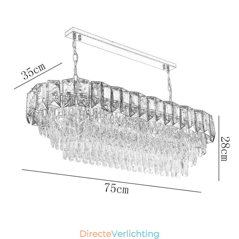 K9 Kristallen Hanglamp Luxe Ovale Hanglamp