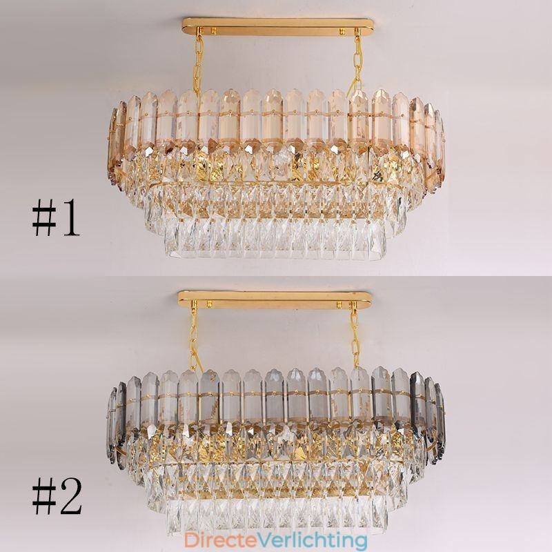 Moderne kristallen hanglamp Luxe ovale plafondlamp