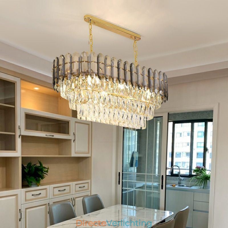 Moderne kristallen hanglamp Luxe ovale plafondlamp
