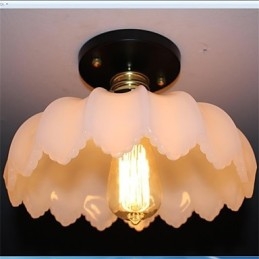 Imitatie Jade Glas Retro 1 Kop Lotus Plafondlamp