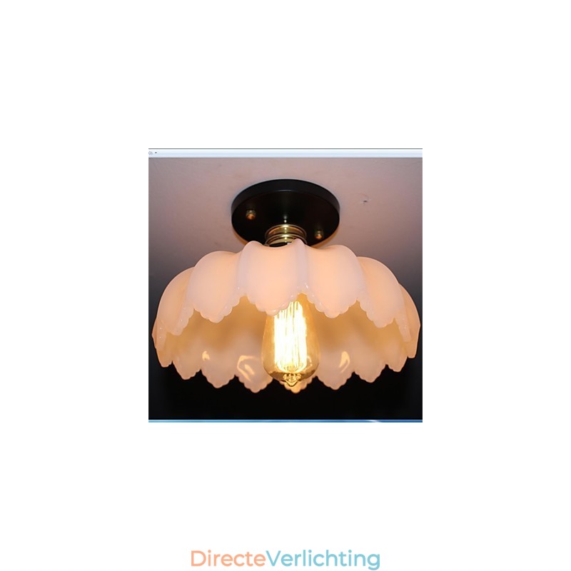 Imitatie Jade Glas Retro 1 Kop Lotus Plafondlamp