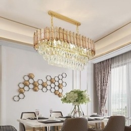 Moderne kristallen hanglamp Luxe ovale plafondlamp