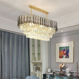 Moderne kristallen hanglamp Luxe ovale plafondlamp