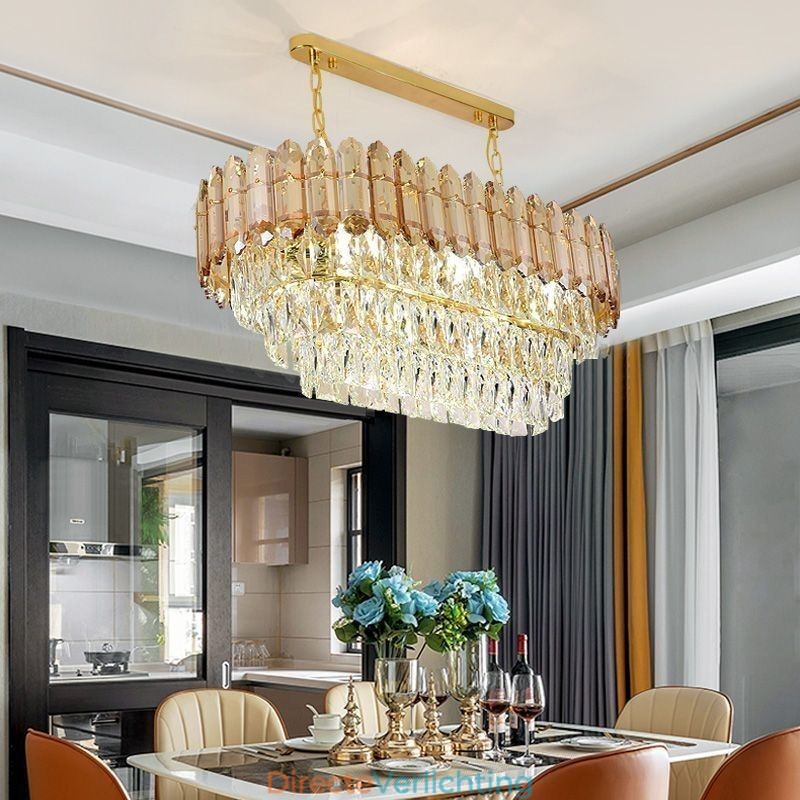 Moderne kristallen hanglamp Luxe ovale plafondlamp