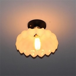 Imitatie Jade Glas Retro 1 Kop Lotus Plafondlamp