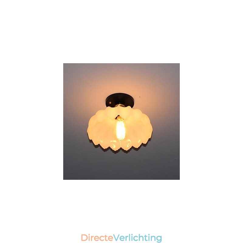 Imitatie Jade Glas Retro 1 Kop Lotus Plafondlamp