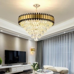 Luxe kristallen hanglamp ronde plafondverlichting