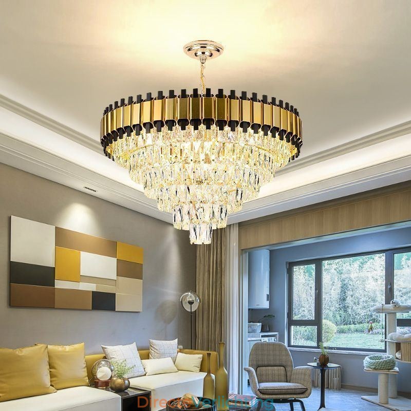 Luxe kristallen hanglamp ronde plafondverlichting