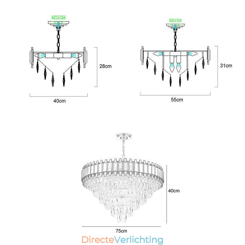 Luxe kristallen hanglamp ronde plafondverlichting