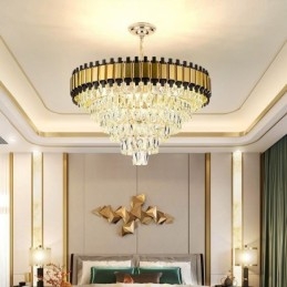 Luxe kristallen hanglamp ronde plafondverlichting