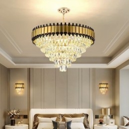 Luxe kristallen hanglamp ronde plafondverlichting
