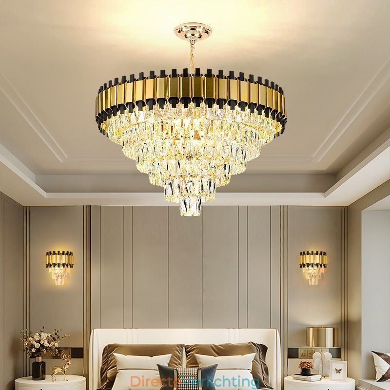 Luxe kristallen hanglamp ronde plafondverlichting