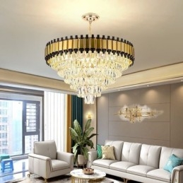 Luxe kristallen hanglamp ronde plafondverlichting
