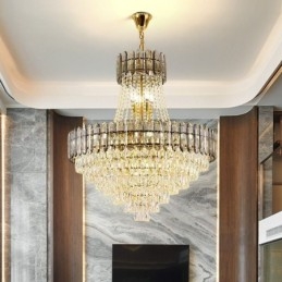 Moderne gouden kristallen hanglamp