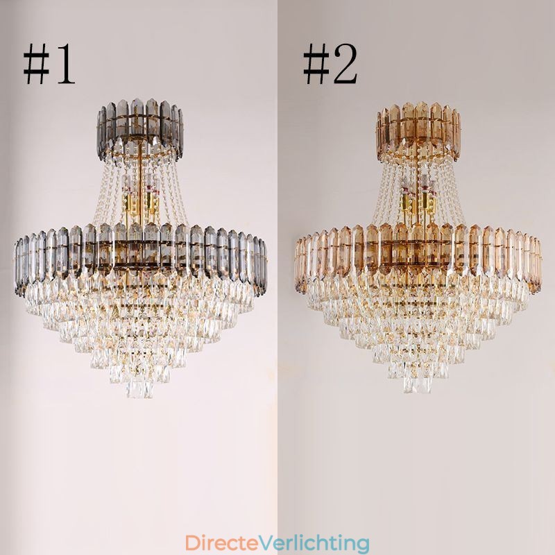 Moderne gouden kristallen hanglamp
