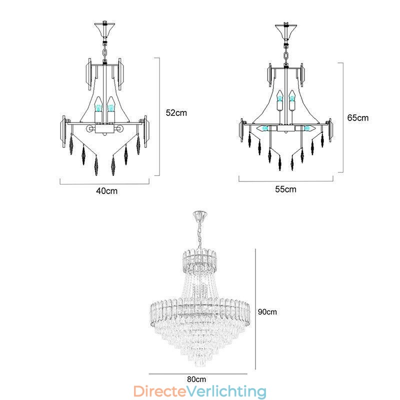 Moderne gouden kristallen hanglamp