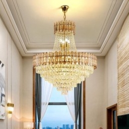 Moderne gouden kristallen hanglamp
