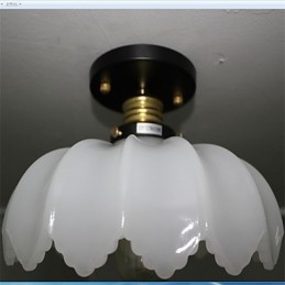 Imitatie Jade Glas Retro 1 Kop Lotus Plafondlamp