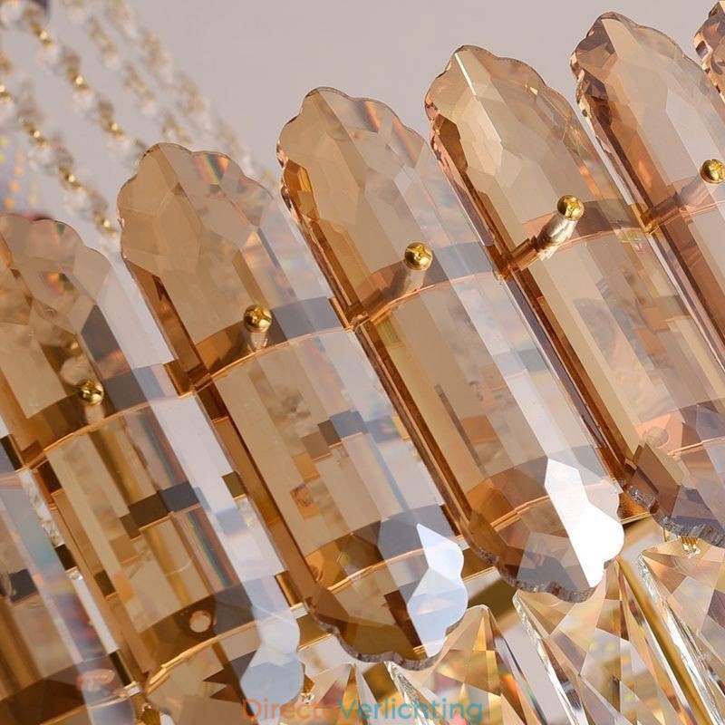 Moderne gouden kristallen hanglamp