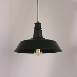 Zwarte moderne hanglamp in cirkelvormige lampenkap
