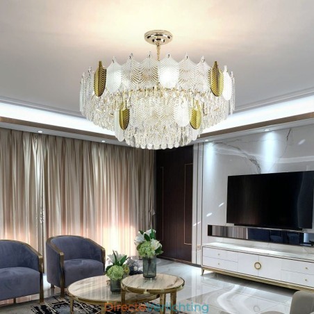 Luxe blad hanglamp kristal plafondlamp armatuur Luxe blad hanglamp kristal plafondlamp armatuur