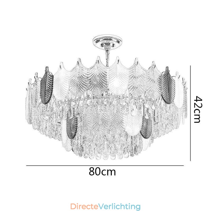 Luxe blad hanglamp kristal plafondlamp armatuur