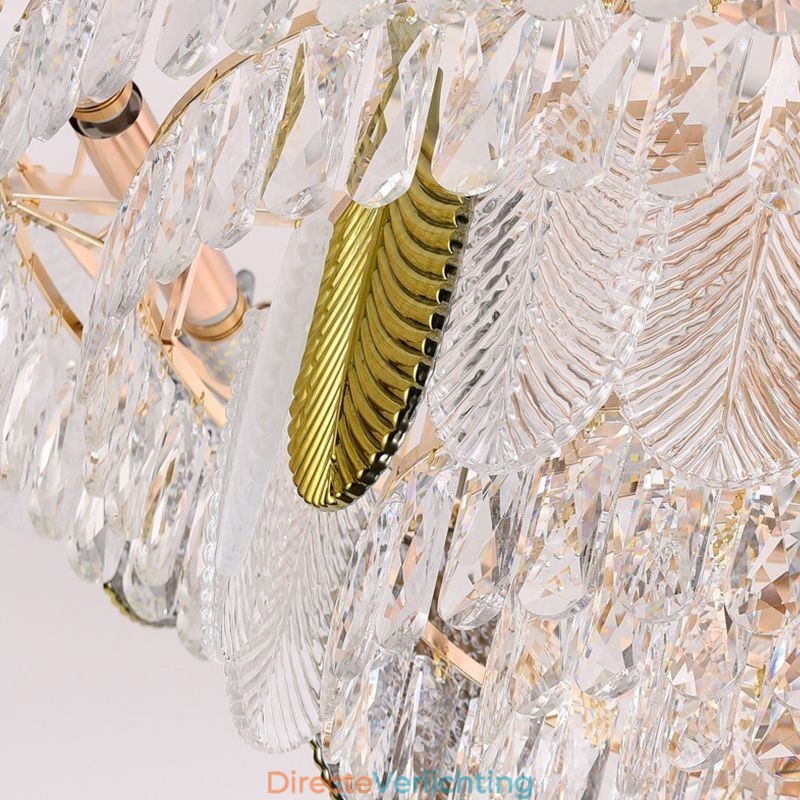 Luxe blad hanglamp kristal plafondlamp armatuur