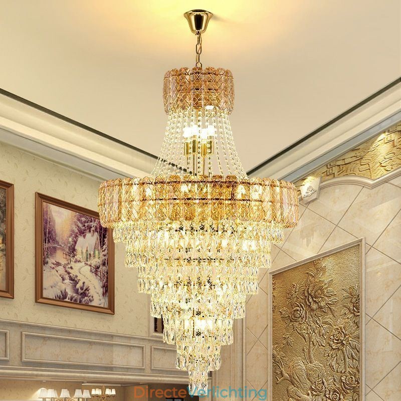 Moderne elegante kristallen hanglamp kegelvormige plafondlamp