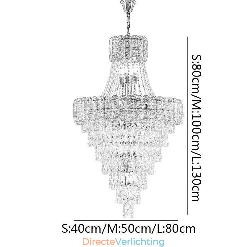 Moderne elegante kristallen hanglamp kegelvormige plafondlamp