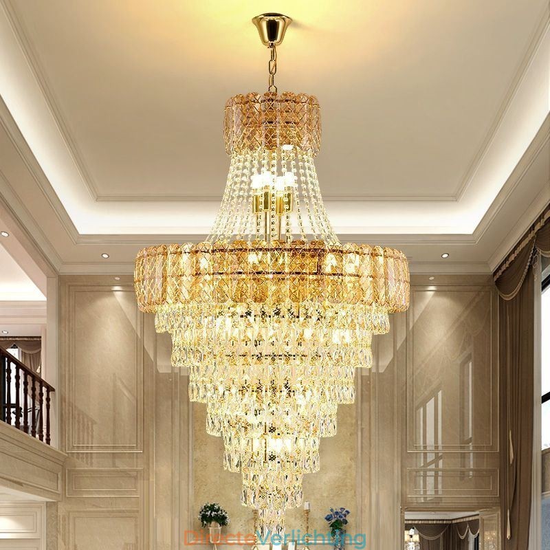 Moderne elegante kristallen hanglamp kegelvormige plafondlamp