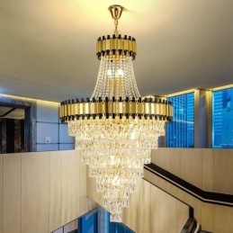 Luxe gouden hanglamp kristal plafondlamp armatuur