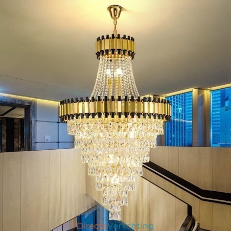 Luxe gouden hanglamp kristal plafondlamp armatuur Luxe gouden hanglamp kristal plafondlamp armatuur