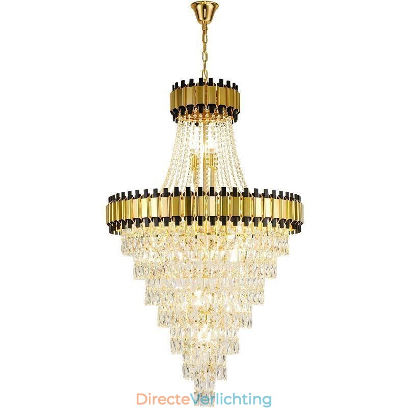 Luxe gouden hanglamp kristal plafondlamp armatuur