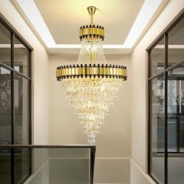 Luxe gouden hanglamp kristal plafondlamp armatuur