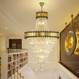 Luxe gouden hanglamp kristal plafondlamp armatuur