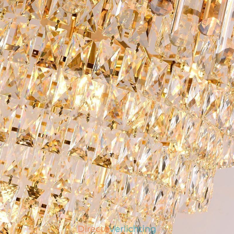 Luxe gouden hanglamp kristal plafondlamp armatuur