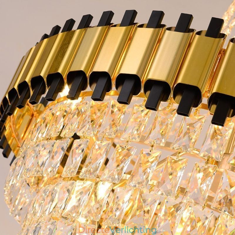 Luxe gouden hanglamp kristal plafondlamp armatuur