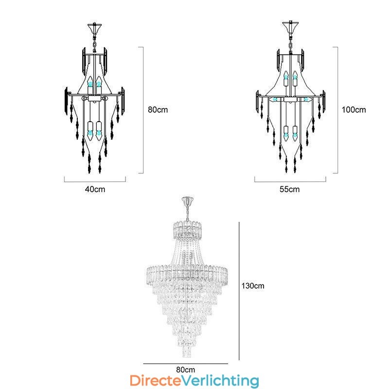 Conische kristallen hanglamp Elegante hanglamp
