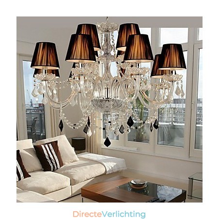 Elegante kristallen kroonluchter met 12 lampen Elegante kristallen kroonluchter met 12 lampen