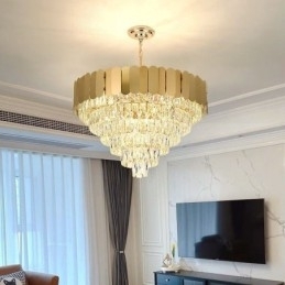 Moderne elegante kristallen hanglamp kegelvormige plafondlamp