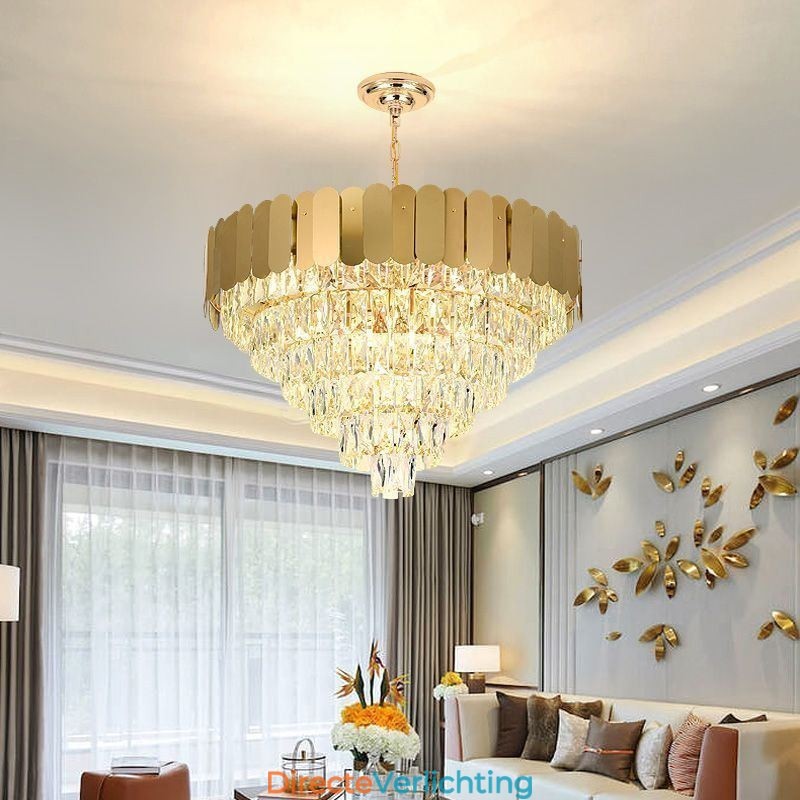 Moderne elegante kristallen hanglamp kegelvormige plafondlamp