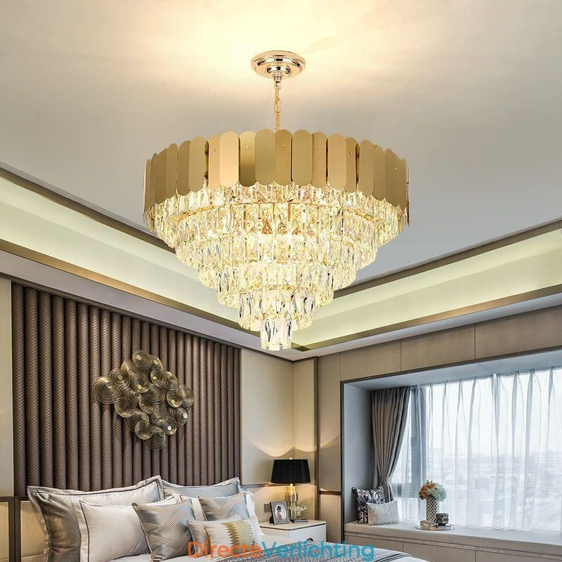 Moderne elegante kristallen hanglamp kegelvormige plafondlamp